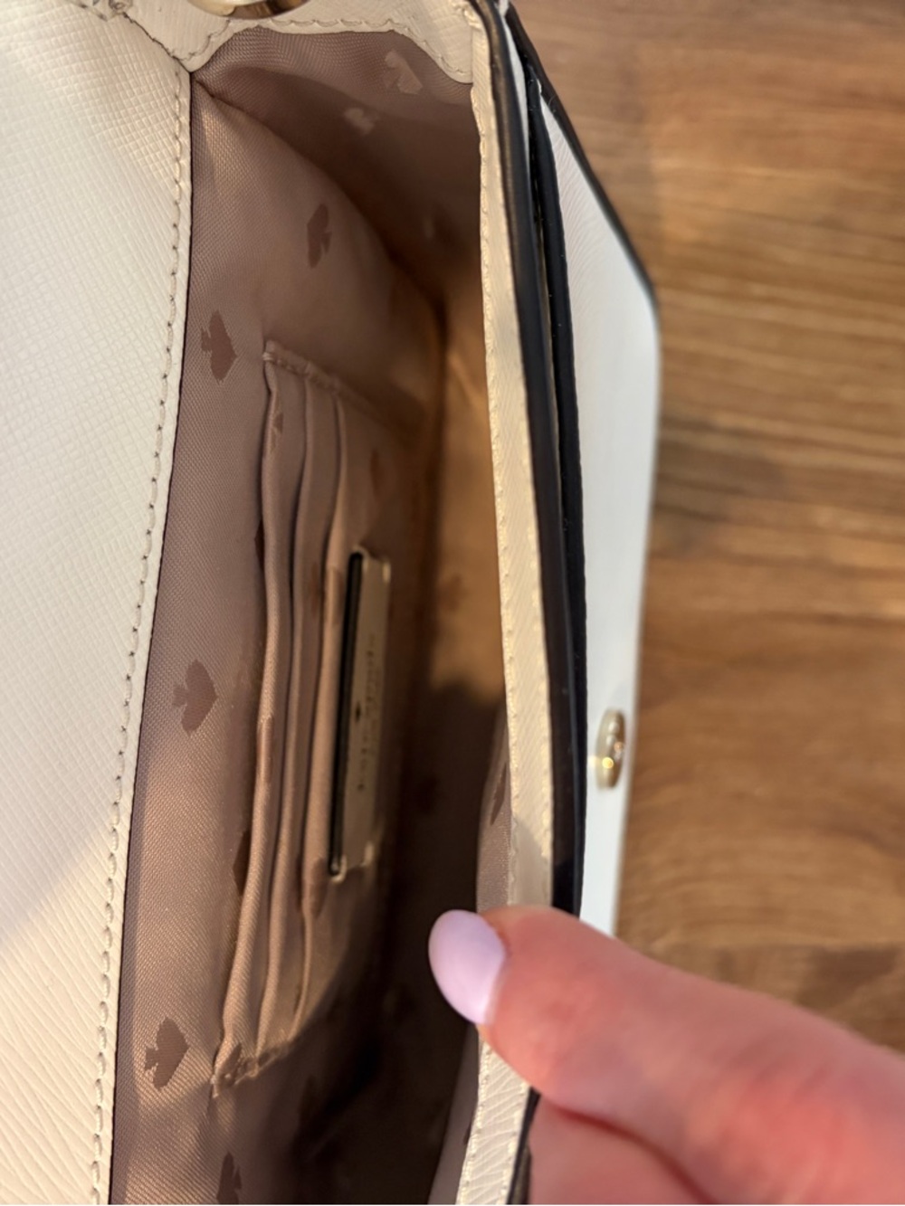 kate spade Cream Leather Crossbody Satchel with Top Handle - Picture 6 of 9